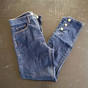 EUC Loft Dark High Waist Skinny Jeans in women’s size 0 petite